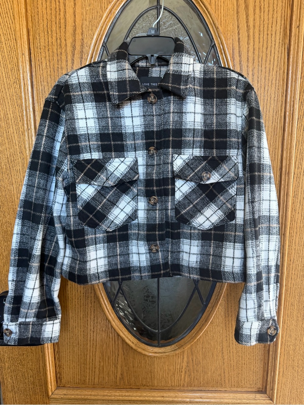 Love Tree Cropped Plaid Shacket Jacket Women’s Small